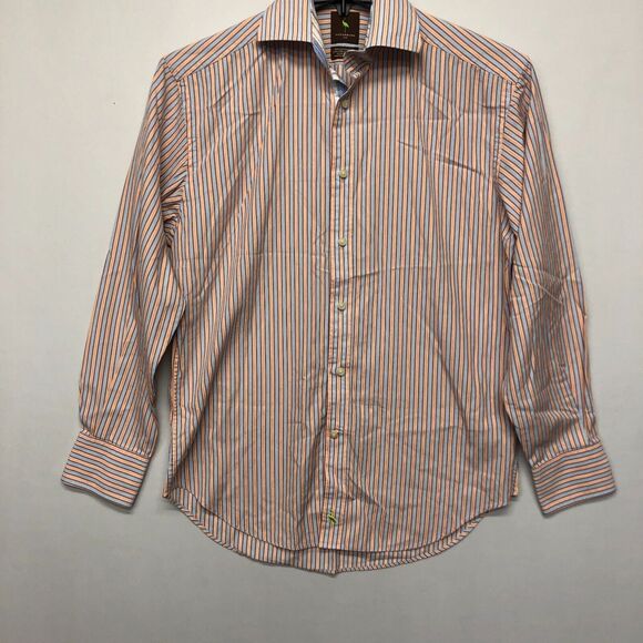 Tailorbyrd Men Long Sleeve Cotton Button Up Shirt Size Small Striped B272 -28 - Picture 10 of 13